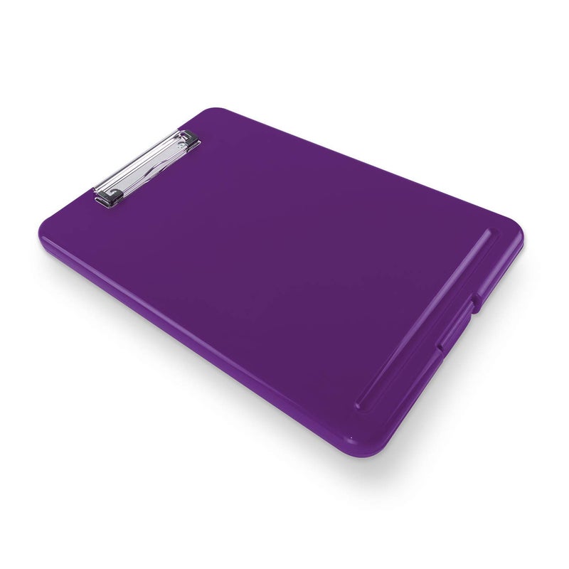 Super Z Outlet Clipboard with Storage Slim Folding for Nursing, Teachers, Coaches & Office, Plastic Heavy Duty with Pen Holder (9.5â€ x 13.5â€) (Purple) - Image 4